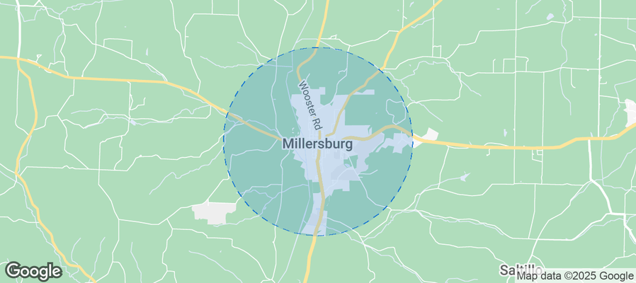 Map of Airbnb listings in Millersburg