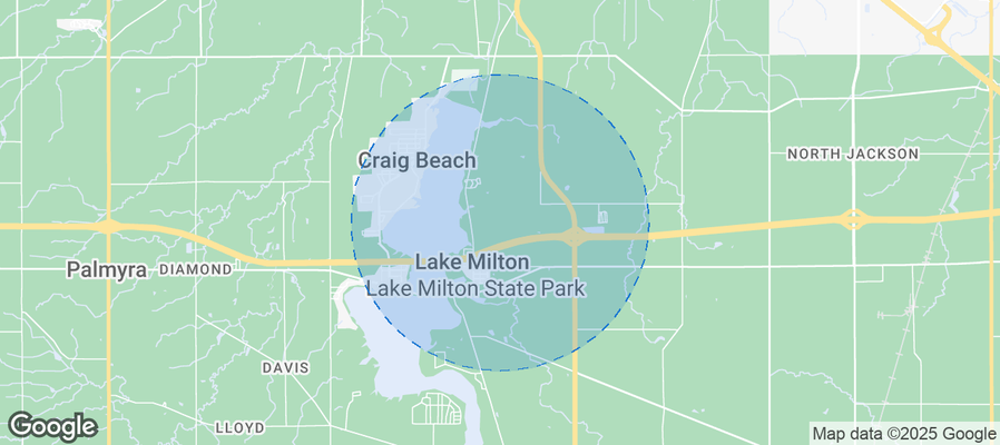 Map of Airbnb listings in Milton Township