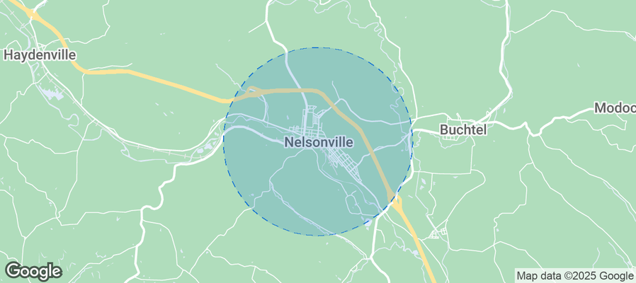 Map of Airbnb listings in Nelsonville