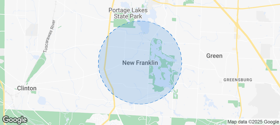 Map of Airbnb listings in New Franklin