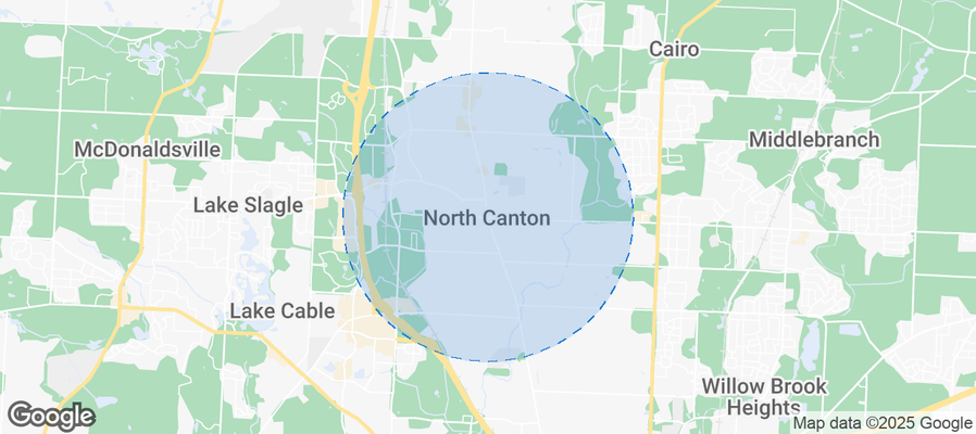 Map of Airbnb listings in North Canton