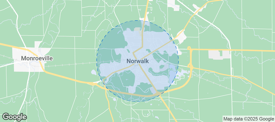 Map of Airbnb listings in Norwalk