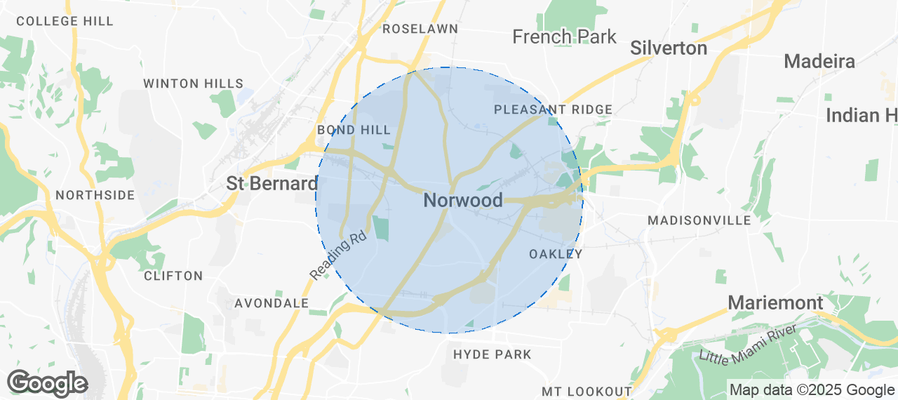 Map of Airbnb listings in Norwood