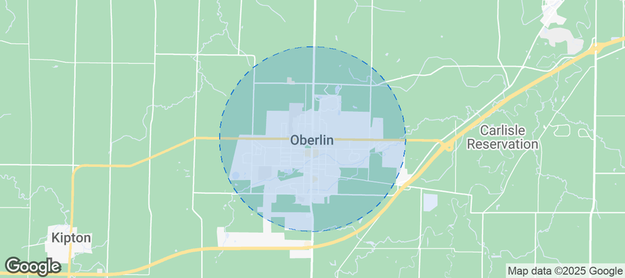 Map of Airbnb listings in Oberlin