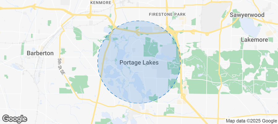 Map of Airbnb listings in Portage Lakes