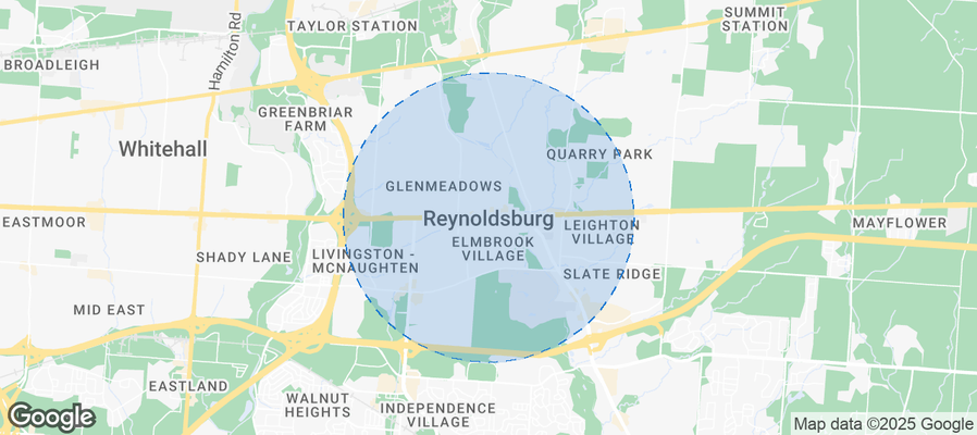 Map of Airbnb listings in Reynoldsburg