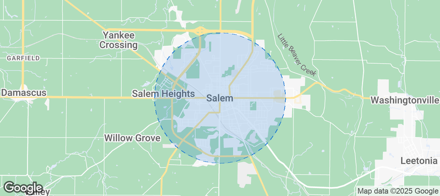 Map of Airbnb listings in Salem