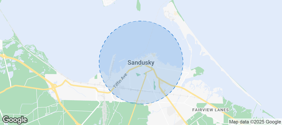 Map of Airbnb listings in Sandusky