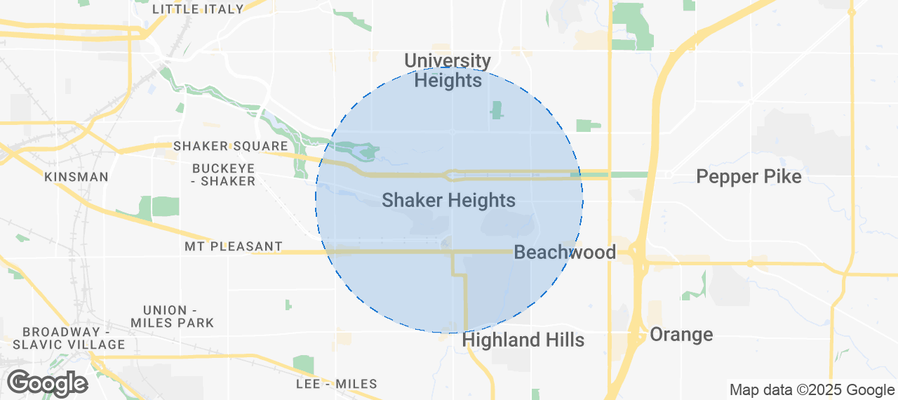 Map of Airbnb listings in Shaker Heights