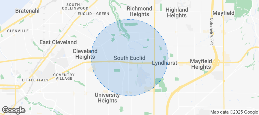 Map of Airbnb listings in South Euclid