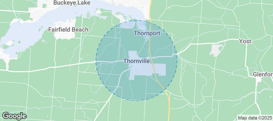 Map of Airbnb listings in Thornville