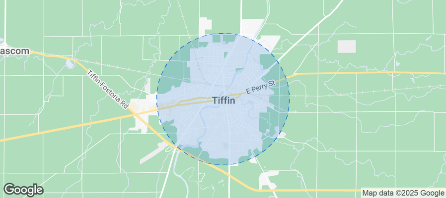 Map of Airbnb listings in Tiffin