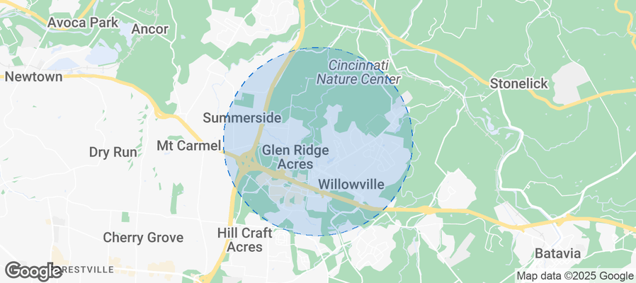 Map of Airbnb listings in Union Township
