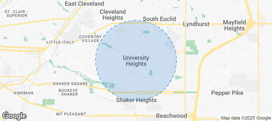 Map of Airbnb listings in University Heights