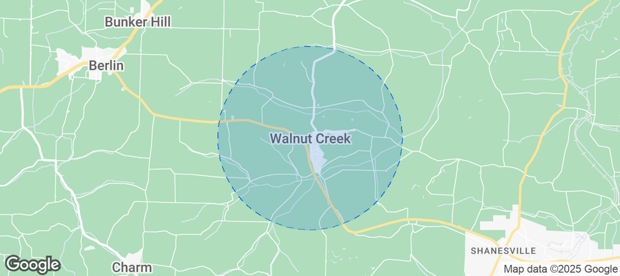 Map of Airbnb listings in Walnut Creek