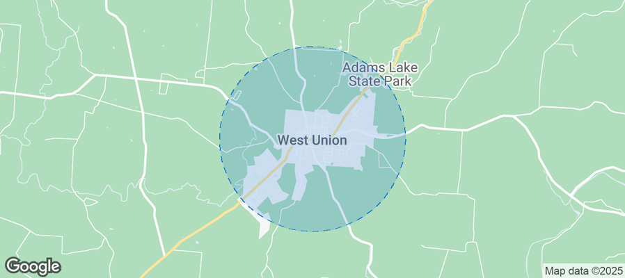 Map of Airbnb listings in West Union