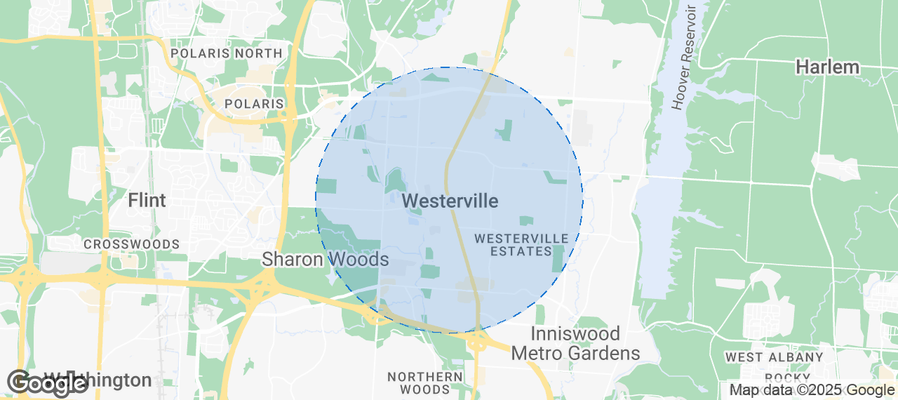 Map of Airbnb listings in Westerville