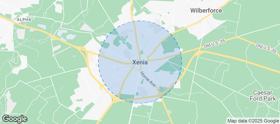 Map of Airbnb listings in Xenia