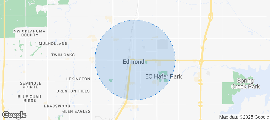 Map of Airbnb listings in Edmond