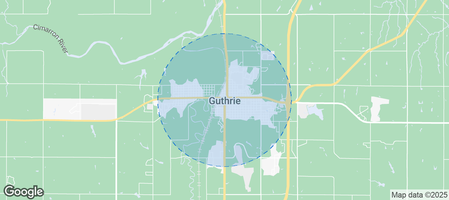 Map of Airbnb listings in Guthrie