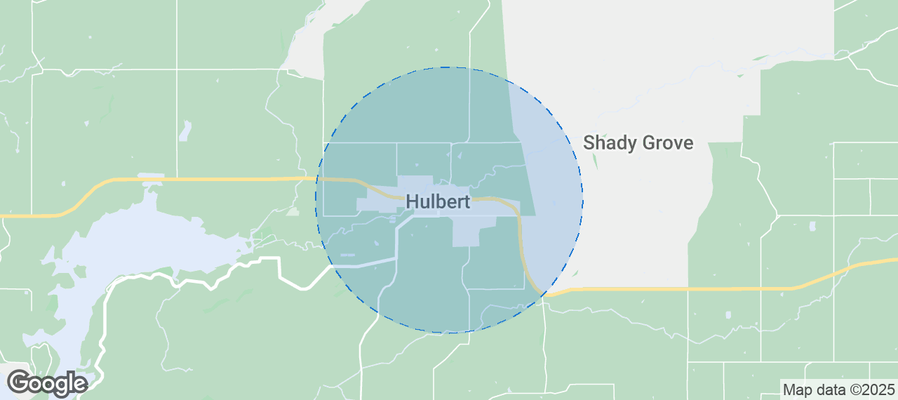 Map of Airbnb listings in Hulbert