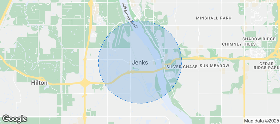 Map of Airbnb listings in Jenks