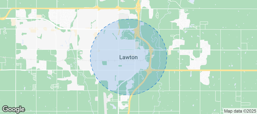 Map of Airbnb listings in Lawton