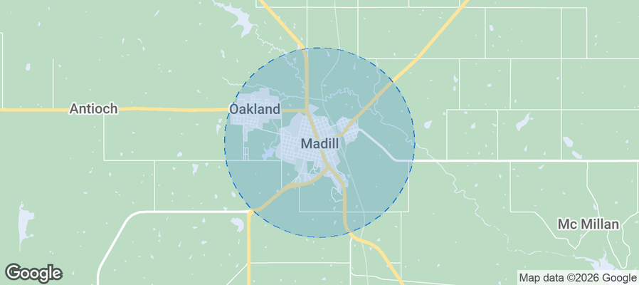 Map of Airbnb listings in Madill