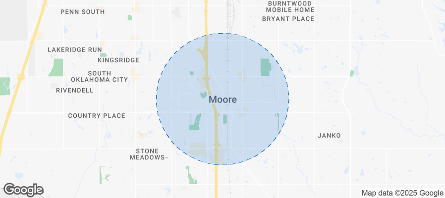 Map of Airbnb listings in Moore