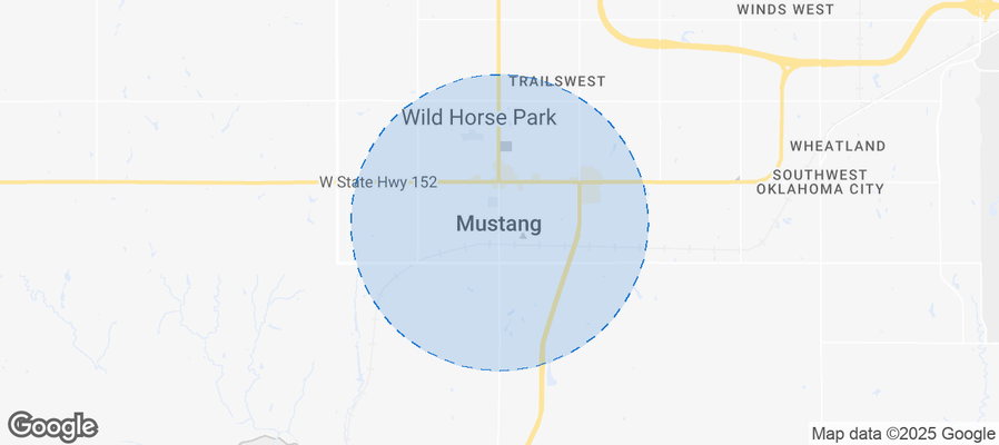 Map of Airbnb listings in Mustang