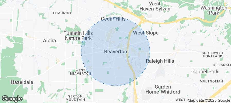 Map of Airbnb listings in Beaverton