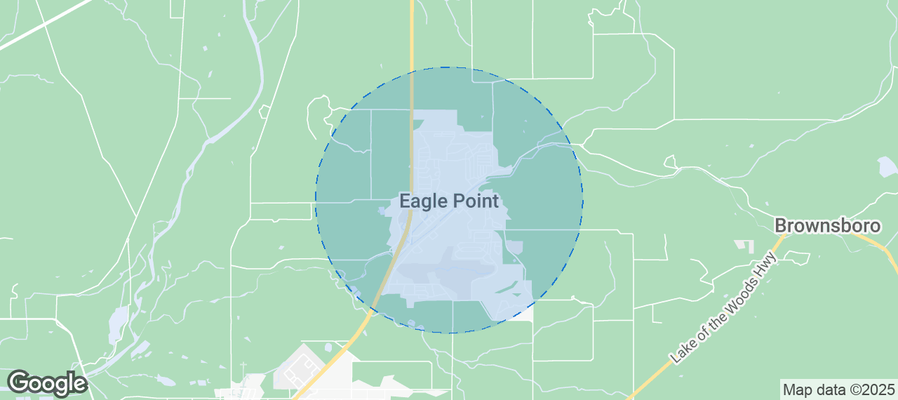 Map of Airbnb listings in Eagle Point