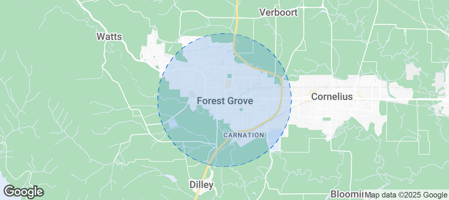 Map of Airbnb listings in Forest Grove