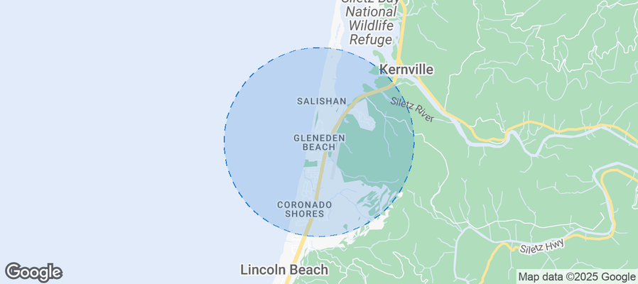 Map of Airbnb listings in Gleneden Beach