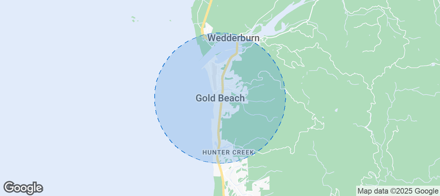 Map of Airbnb listings in Gold Beach