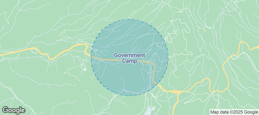 Map of Airbnb listings in Government Camp