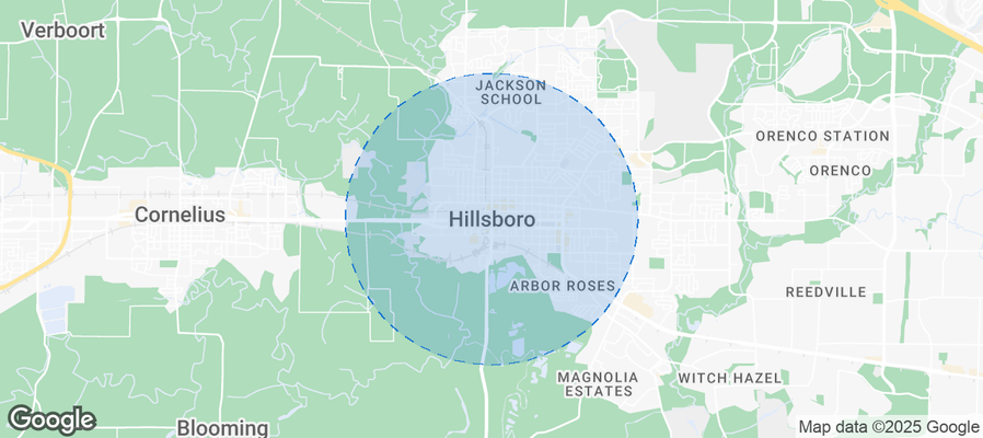 Map of Airbnb listings in Hillsboro