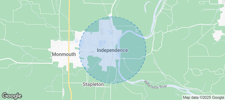 Map of Airbnb listings in Independence