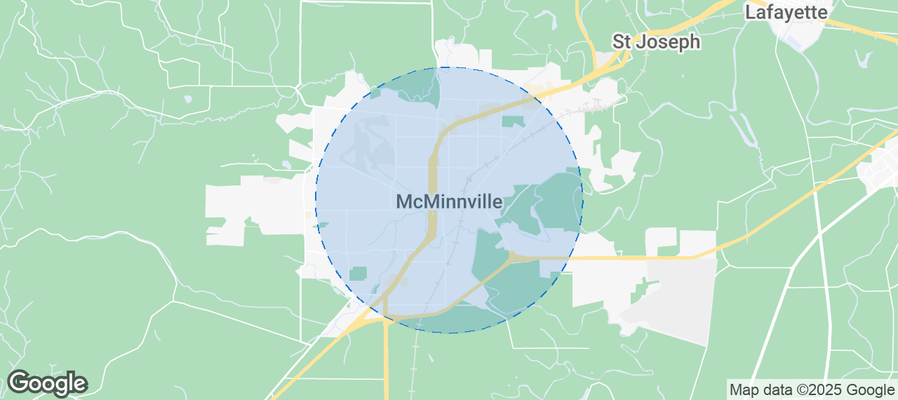 Map of Airbnb listings in McMinnville