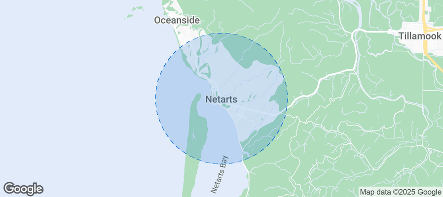 Map of Airbnb listings in Netarts