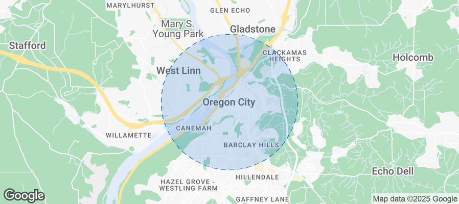 Map of Airbnb listings in Oregon City