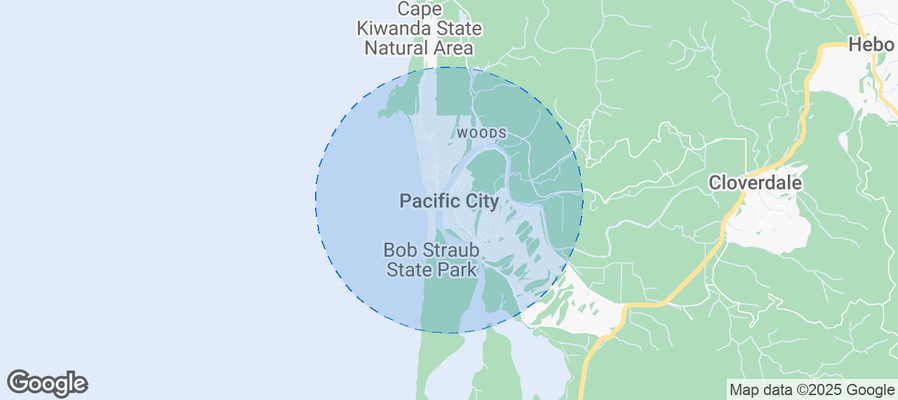 Map of Airbnb listings in Pacific City