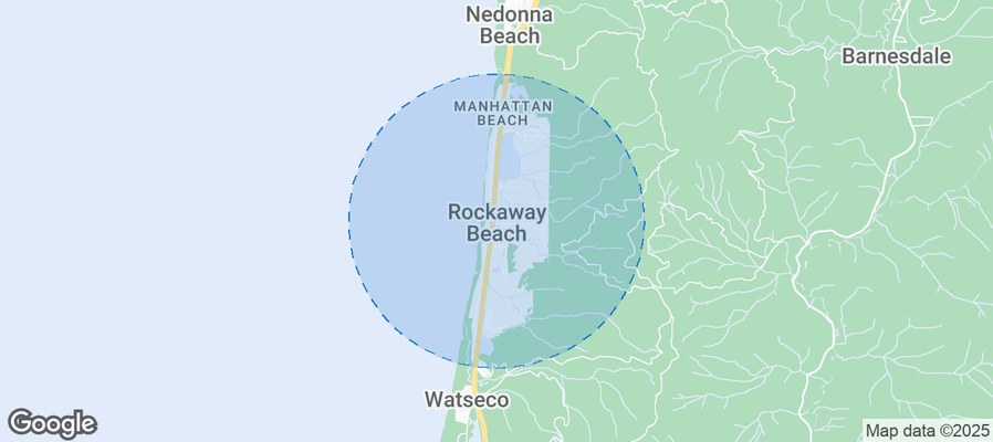 Map of Airbnb listings in Rockaway Beach