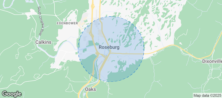 Map of Airbnb listings in Roseburg