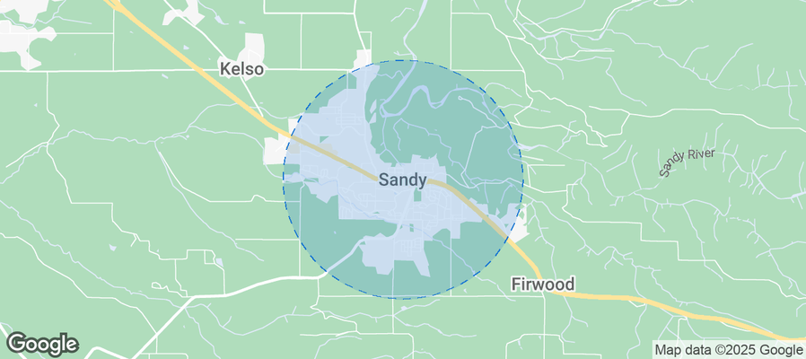 Map of Airbnb listings in Sandy