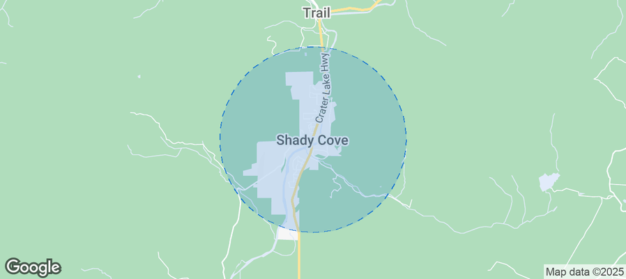 Map of Airbnb listings in Shady Cove
