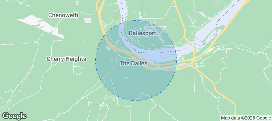 Map of Airbnb listings in The Dalles