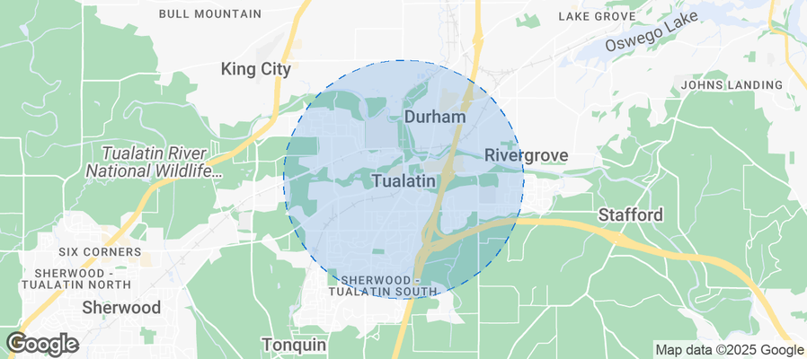 Map of Airbnb listings in Tualatin