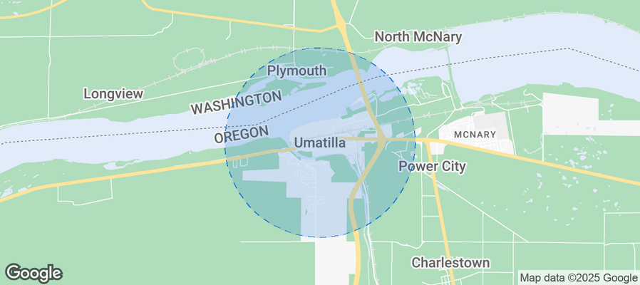 Map of Airbnb listings in Umatilla