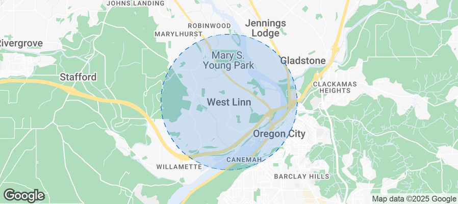 Map of Airbnb listings in West Linn